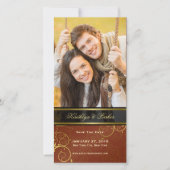 Save The Date Golden Spiral Vines Sienna Élégante photo classiqu (Devant)