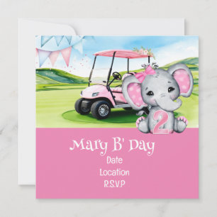 Save The Date Golf 2e anniversaire pour thème Girl Pink