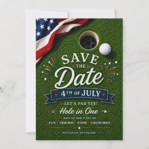 Save The Date Golf 4 juillet Jour de l'Indépendance pour golfeur