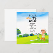 Save The Date Golf 4e année quatre ans jamais sauvage Anniversai (Devant / Derrière)