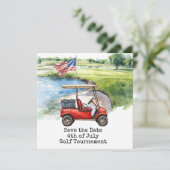 Save The Date Golf 4th July Independence Day for golfer  (Debout devant)