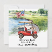 Save The Date Golf 4th July Independence Day for golfer  (Devant)