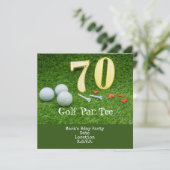 Save The Date Golf 70e anniversaire Golf Par Tee party Invitatio (Debout devant)