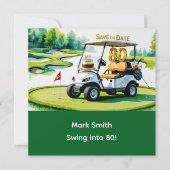 Save The Date Golf 80e anniversaire avec Golf Part sur Putting G (Devant)