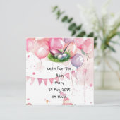 Save The Date Golf Anniversaire rose thème pour Lady Golfer (Debout devant)