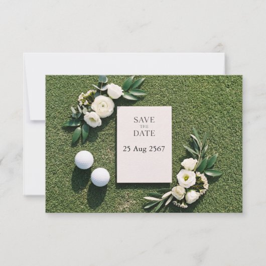 Save The Date Golf Enregistrer la Date Thème Golfeur (Devant)