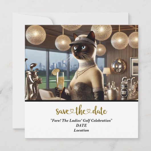 Save The Date Golf Par tee Jeu de golfeurs de femmes enregistrer (Devant)