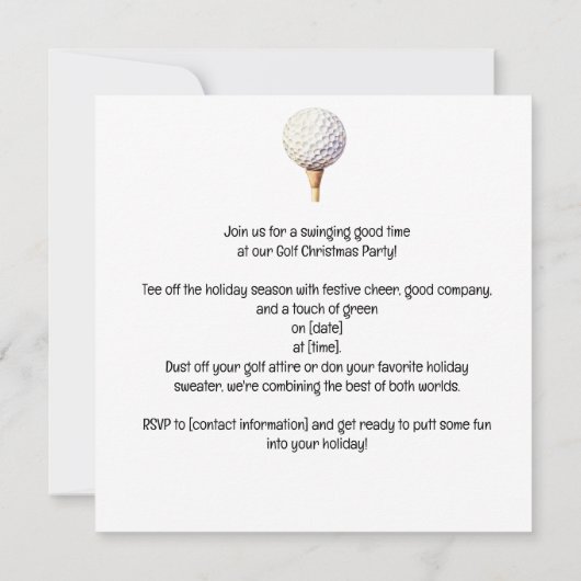 Save The Date Golf Par tee party Le Père Noël Squad (Dos)