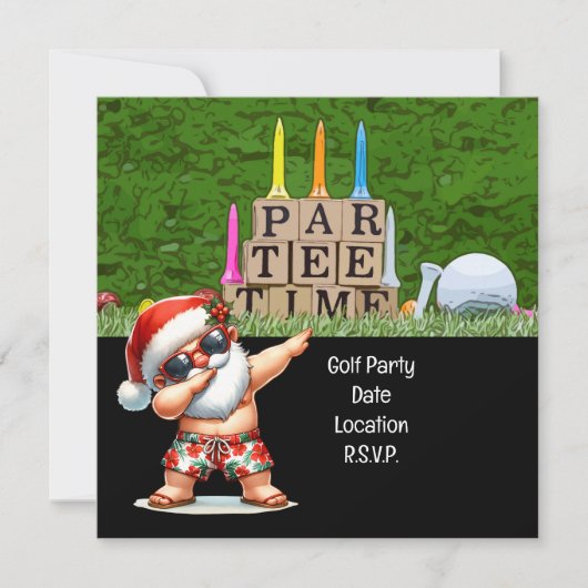 Save The Date Golf Par tee party Noël du Père Noël Juillet (Devant)