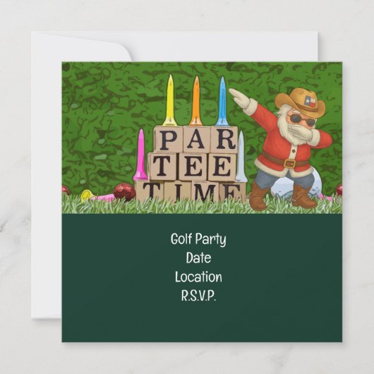 Save The Date Golf Par tee party Père Noël (Devant)