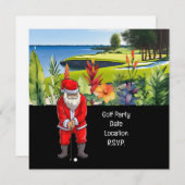 Save The Date Golf Par tee party Santa Claus Christmas Hawaii (Devant / Derrière)