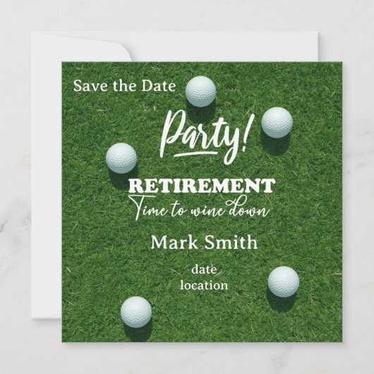 Save The Date Golf  retirement for golfer  (Devant)