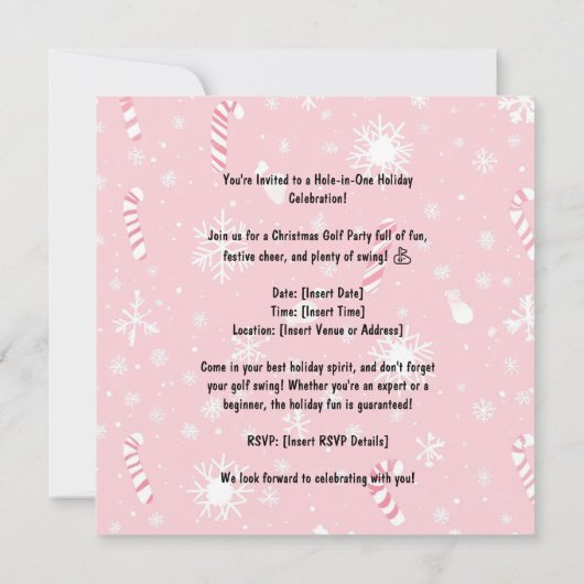 Save The Date Golf Santa Claus en arrière - plan rose (Dos)