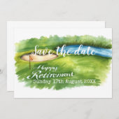 Save The Date Golf Sauvez la date Golf partie de retraite en ver (Devant / Derrière)