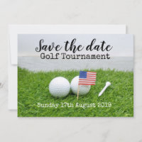 Golf Sauvez la date Tournoi de golf avec drapeau a