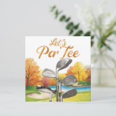 Save The Date Golf Thanksgiving Party Autumn Golf Course (Debout devant)