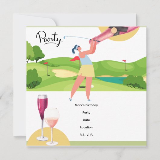 Save The Date Golfer Partons Tee pour la fête (Devant)