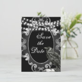 Save The Date Goth Ornate Frame, Crow et lumière Mariage gothiqu (Debout devant)