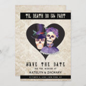 Save The Date Goth Til Death Part Skeleton (Devant / Derrière)