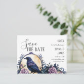 Save The Date Gothique Boho Floral Raven & Rose Handfasting (Debout devant)
