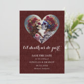 Save The Date Gothique Damask Skeleton Kiss Mariage (Debout devant)