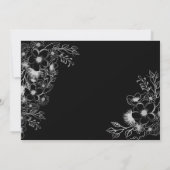 Save The Date Gothique Élégant Fleurs Rouges Mariage (Dos)