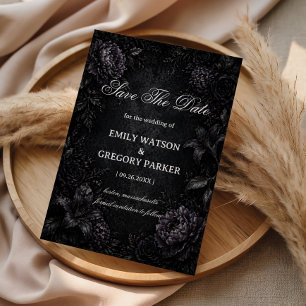 Save The Date Gothique Floral Élégant Sombre