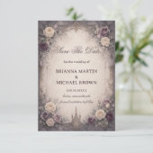 Save The Date Gothique Floral Romantique (Debout devant)