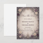 Save The Date Gothique Floral Romantique (Devant / Derrière)