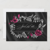 Save The Date Gothique Hallomariage Dentelle squelettique Bourgo (Devant)