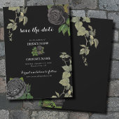 Save The Date Gothique Halloween Rose noir Mariage