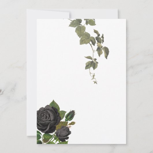 Save The Date Gothique Halloween Rose noir Mariage blanc (Dos)