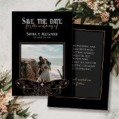 Save The Date Gothique Moody Black Mariage photo