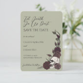 Save The Date Gothique Mousse Espagnole Verte Enregistrer la Dat (Debout devant)