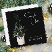 Save The Date Gothique Noir Arbre de Noël Mariage festif