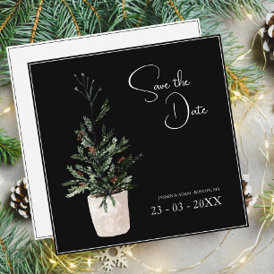 Save The Date Gothique Noir Arbre de Noël Mariage festif
