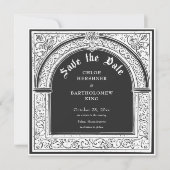 Save The Date Gothique Noir Blanc Médiéval Jusqu'à la mort Maria (Devant)