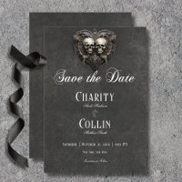 Gothique Noir & Blanc Skuls & Mariage Coeur