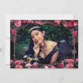 Save The Date Gothique rose rouge et noir Moody Quinceañera (Dos)