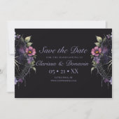 Save The Date Gothique Violet Floral Spider Web Handfasting (Devant)