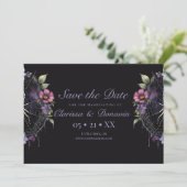 Save The Date Gothique Violet Floral Spider Web Handfasting (Debout devant)