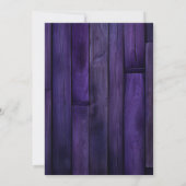 Save The Date Gothique Violet foncé Floral Rustique Plaques en b (Dos)