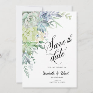 Save The Date Gouache Succulentes Désert Points Épargnez La Date