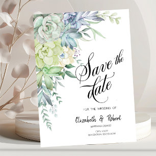 Save The Date Gouache Succulentes Désert Points Épargnez La Date