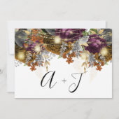 Save The Date Goud Bloemrozen Lichten Wit (Achterkant)