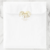Save the date | Goud Stip | Personaliseren Hart Sticker (Tas)