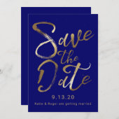 Save the date | Goudsplaten Kaart (Voorkant / Achterkant)