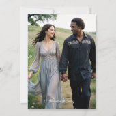 Save The Date Graceful Floral Wood Peace Symbol Photo Wedding (Dos)