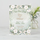 Save The Date Graceful Green Mariage Appartement Enregistrer La  (Debout devant)