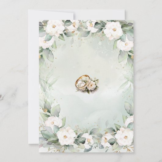 Save The Date Graceful Green Mariage Appartement Enregistrer La  (Dos)